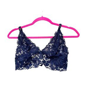 Victorias Secret Very Sexy Navy Blue Lace Bralette XL NWOT Adjustable Straps